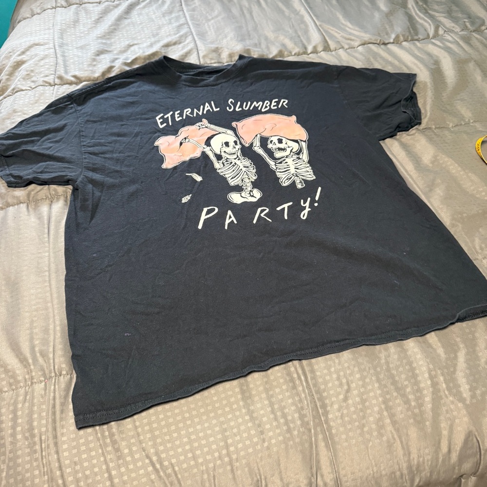 Unisex Eternal Slumber Party Size Xl Black Skeletons T Shirt Halloween Metal